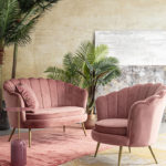 Křeslo giliola samet růžové