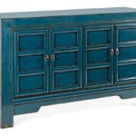 Příborník jinan 4 dveřový modrý 133 x 82 cm