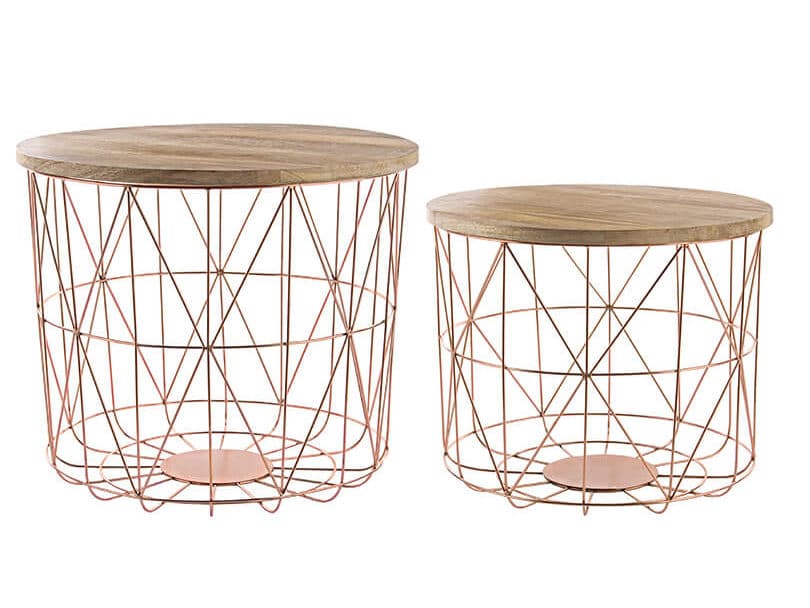 Set 2 konferenčních stolků copper