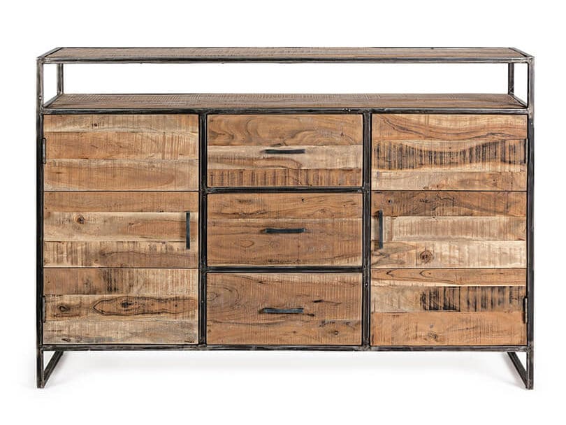 Příborník elmer 2 dveře - 3 zásuvky přírodní 150 x 105 cm