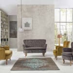 Křeslo orlins samet tmavě hořčicové