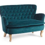 Dvoumístná pohovka orlins 114 cm samet tmavě zelená