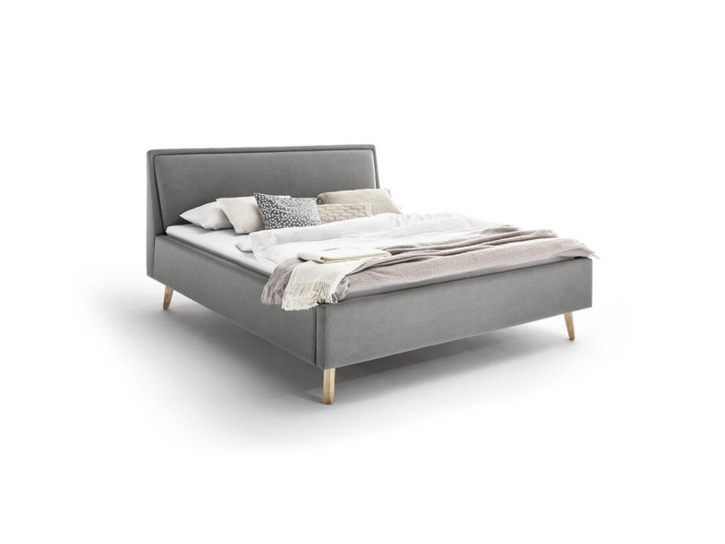 Čalouněná postel deria 140 x 200 cm světle šedá