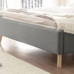 Čalouněná postel deria s úložným prostorem 160 x 200 cm světle šedá