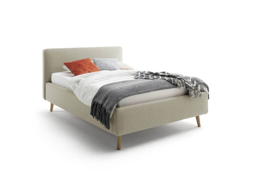 Postel taupe s úložným prostorem 140 x 200 cm šedohnědá