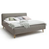 Postel taupe s úložným prostorem 160 x 200 cm šedohnědá