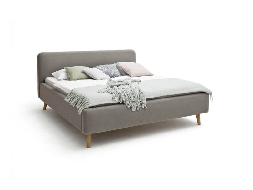 Postel taupe s úložným prostorem 180 x 200 cm šedohnědá