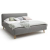 Postel taupe s úložným prostorem 160 x 200 cm světle šedá