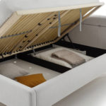 Dvoulůžková postel anika s úložným prostorem 140 x 200 cm světle šedá