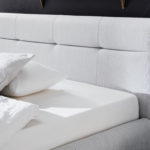 Dvoulůžková postel anika s úložným prostorem 140 x 200 cm světle šedá