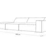 Třímístná pohovka judy levá 262 cm samet tmavě zelená