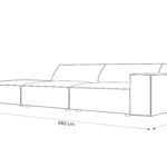 Třímístná pohovka judy levá 262 cm modrá