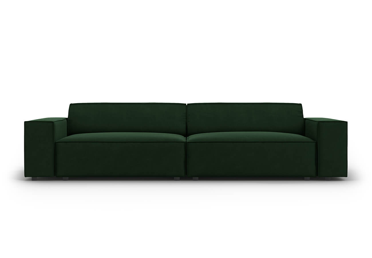 Čtyřmístná pohovka judy 244 cm samet tmavě zelená
