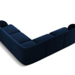 Rohová pětimístná pohovka milany 255 cm samet modrá