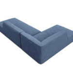 Rohová pohovka buro levá 273 cm manšestr petrolejová modrá