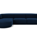 Rohová pohovka milany levá 255 cm samet modrá