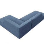 Rohová pohovka buro pravá 273 cm manšestr petrolejová modrá