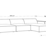 Rohová pohovka judy pravá 284 cm samet tmavě zelená