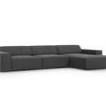 Rohová pohovka judy pravá 284 cm samet tmavě šedá