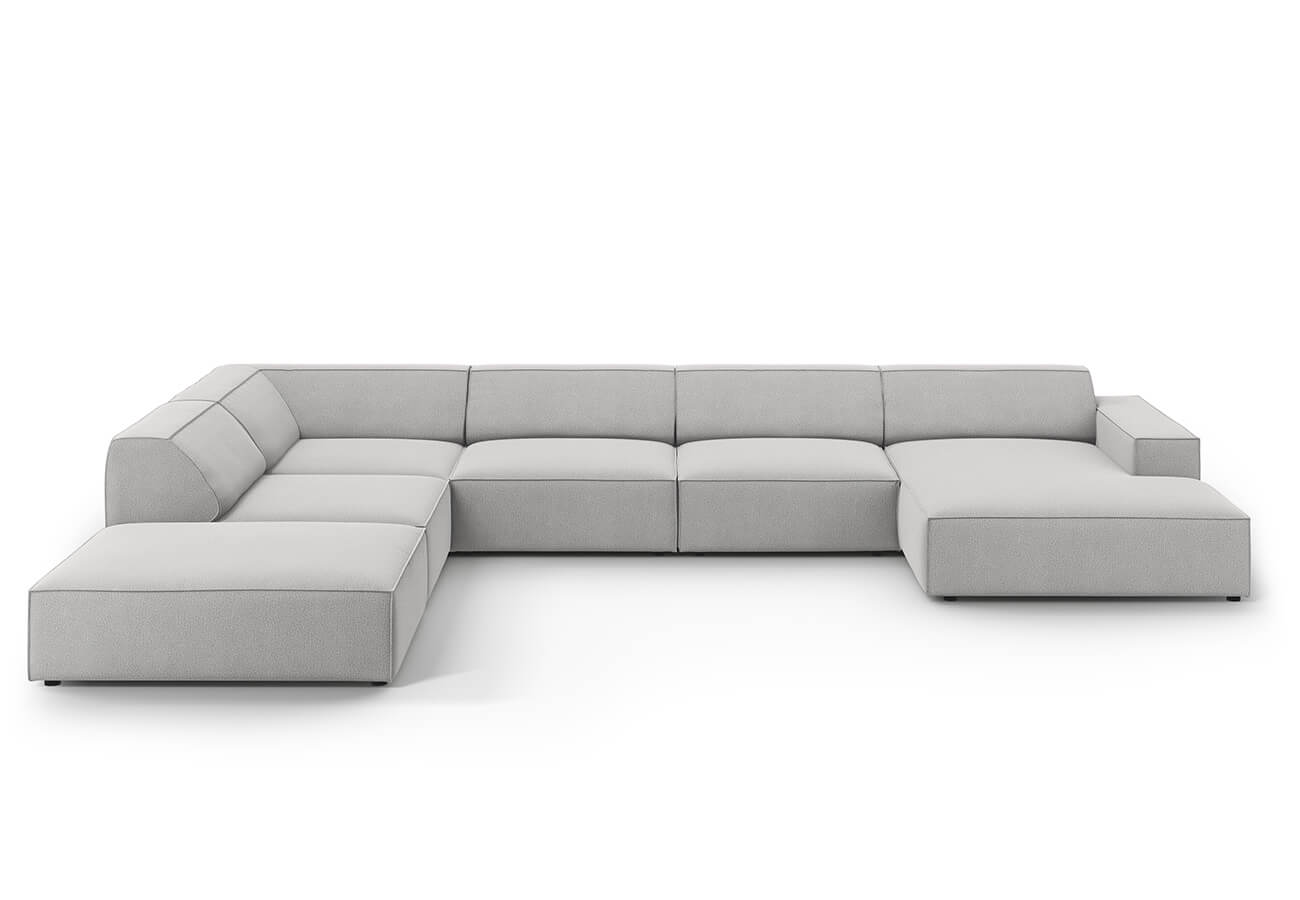 Rohová pohovka judy do tvaru U levá světle šedá