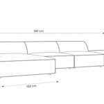 Rohová pohovka judy levá 341 cm samet světle béžová