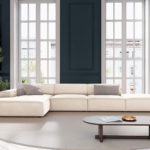 Rohová pohovka judy levá 341 cm samet světle béžová