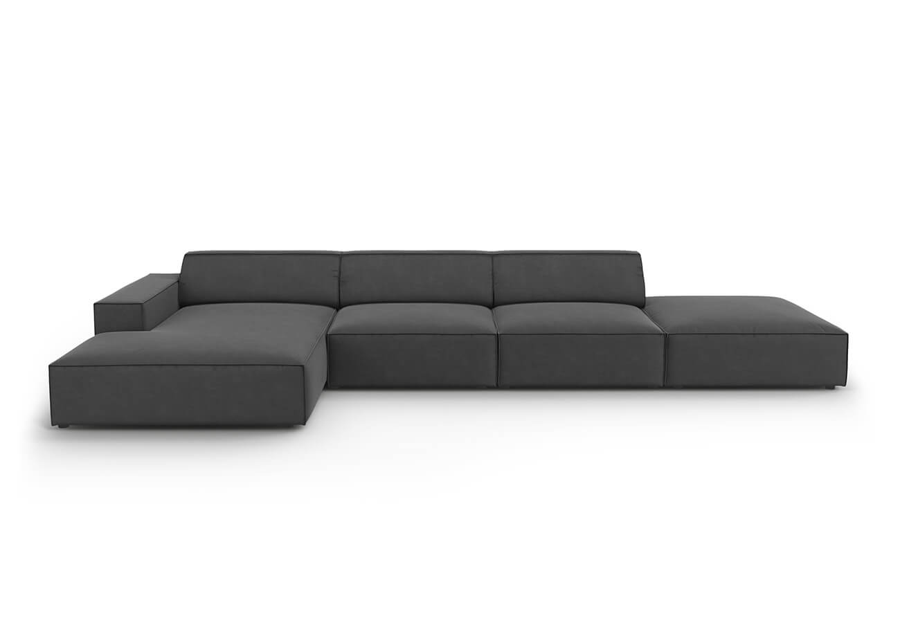 Rohová pohovka judy levá 341 cm samet tmavě šedá