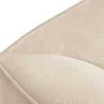 Rohová pohovka buro s područkami levá 273 cm manšestr béžová