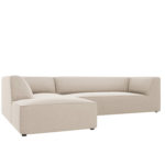 Rohová pohovka buro s područkami levá 273 cm samet písková