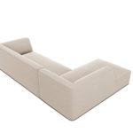 Rohová pohovka buro s područkami levá 273 cm samet písková