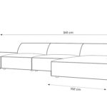 Rohová pohovka judy pravá 341 cm samet tmavě šedá