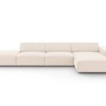 Rohová pohovka judy pravá 341 cm samet světle béžová