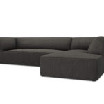 Rohová pohovka buro s područkami pravá 273 cm manšestr antracit