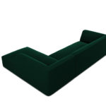 Rohová pohovka buro s područkami pravá 273 cm samet zelená