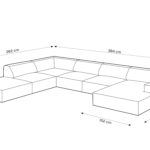 Rohová pohovka judy do tvaru U levá samet tmavě zelená