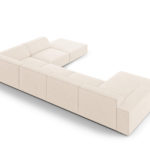 Rohová pohovka judy do tvaru U pravá samet světle béžová