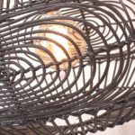 Stropní lampa madeira černá