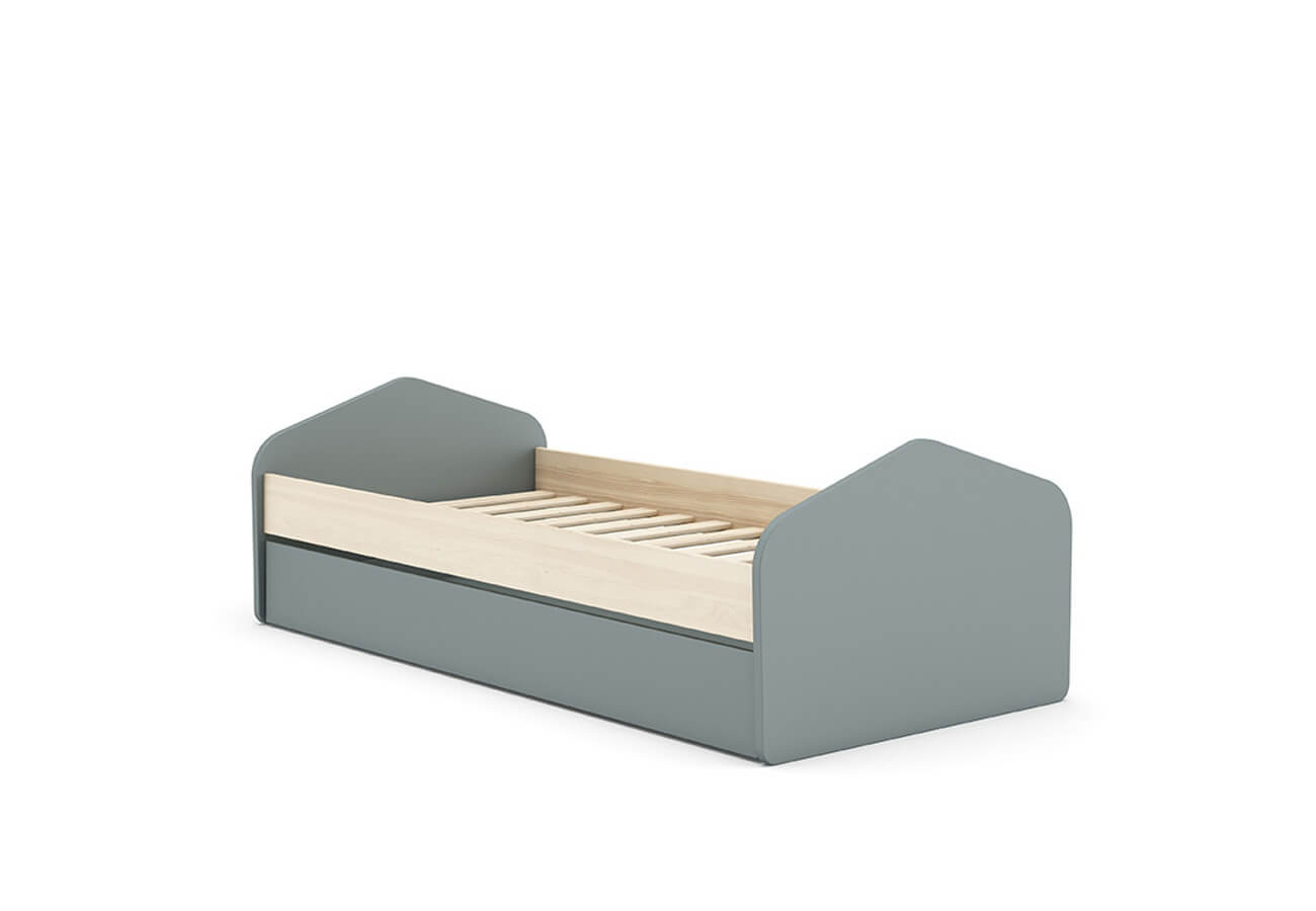 Dětská postel niafana s úložným prostorem 90 x 190 cm zelená