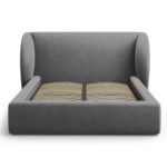 Čalouněná postel milany s úložným prostorem 160 x 200 cm šedá