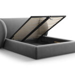 Čalouněná postel milany s úložným prostorem 160 x 200 cm šedá