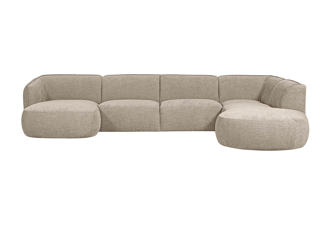 Rohová pohovka do tvaru U lolly 353 cm pravá béžová