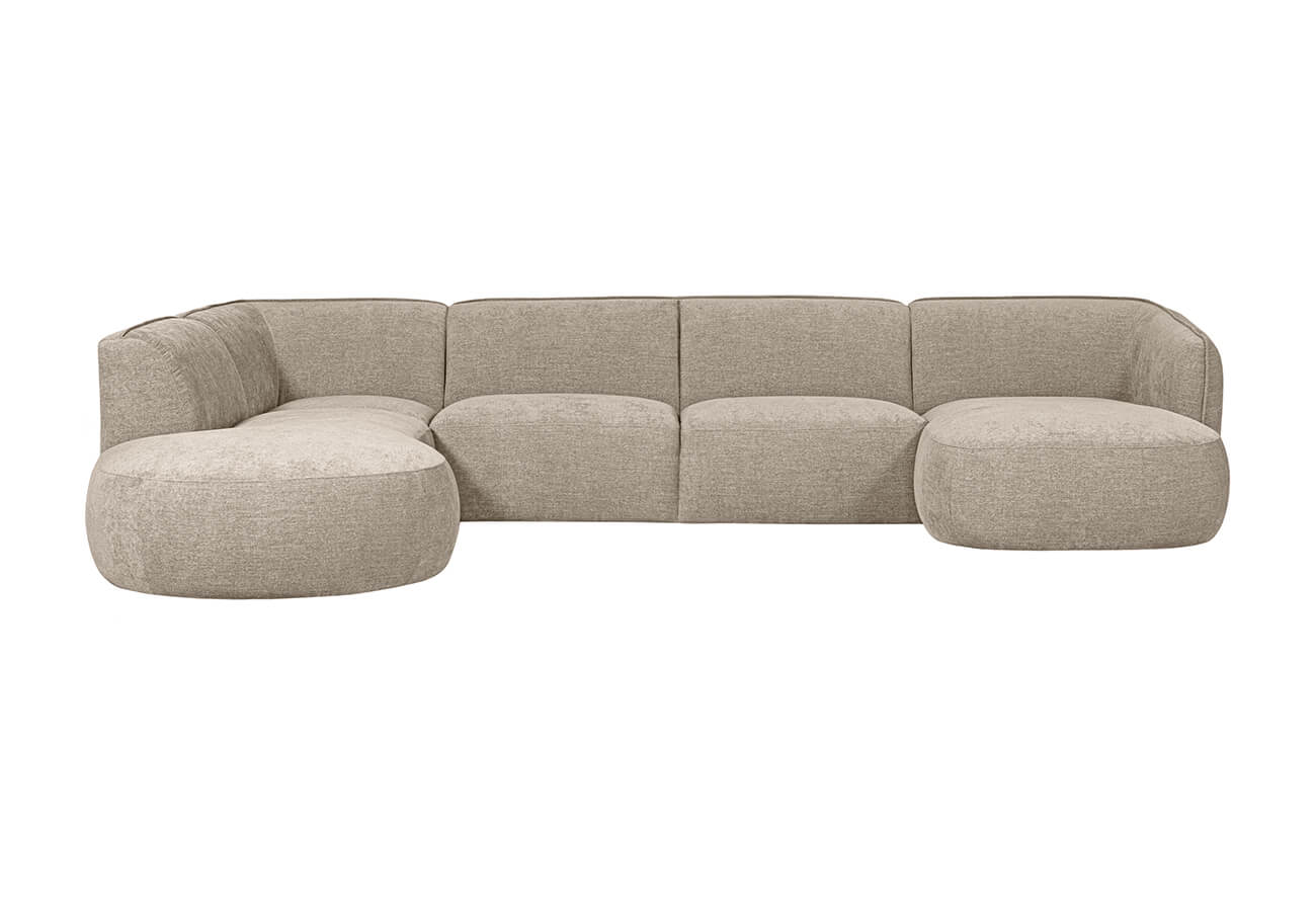 Rohová pohovka do tvaru U lolly 353 cm levá béžová