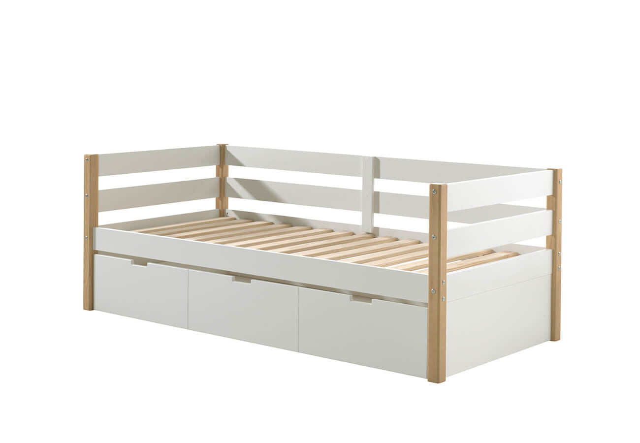 Dětská postel margo 90 x 200 cm se šuplíkem bílá