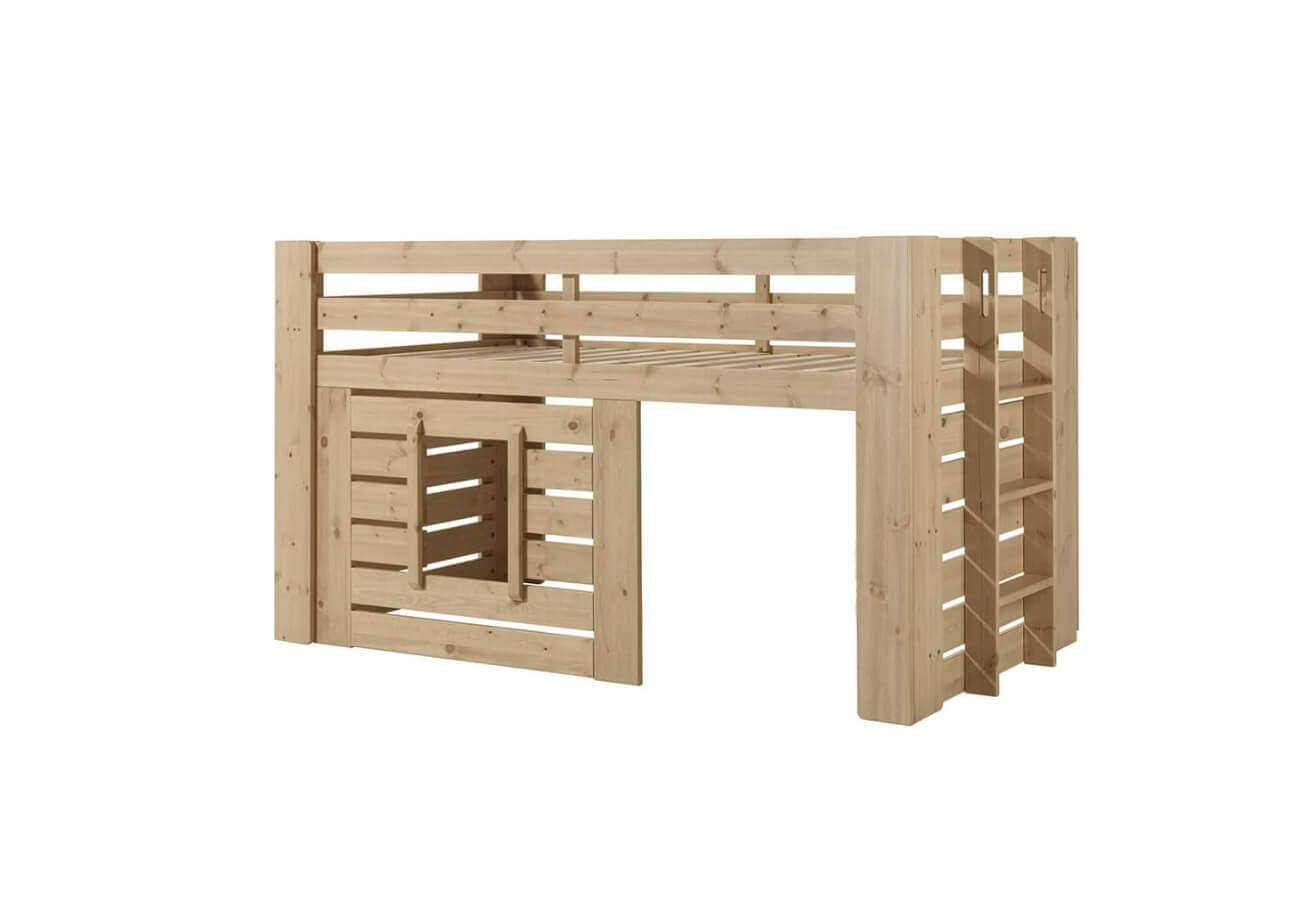 Dětská postel s domečkem livero 90 x 200 cm přírodní