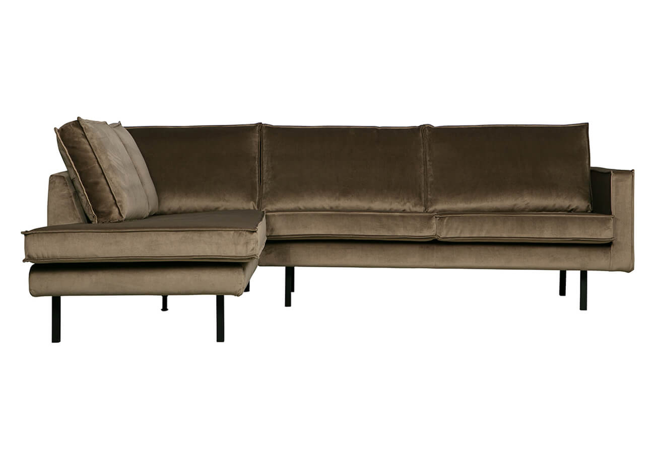 Rohová pohovka rodeo levá 266 cm samet taupe