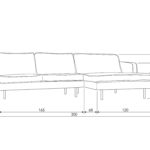 Rohová pohovka rodeo pravá 300 cm samet červenohnědá