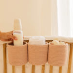 Úložné koše na postýlku bobbo růžový