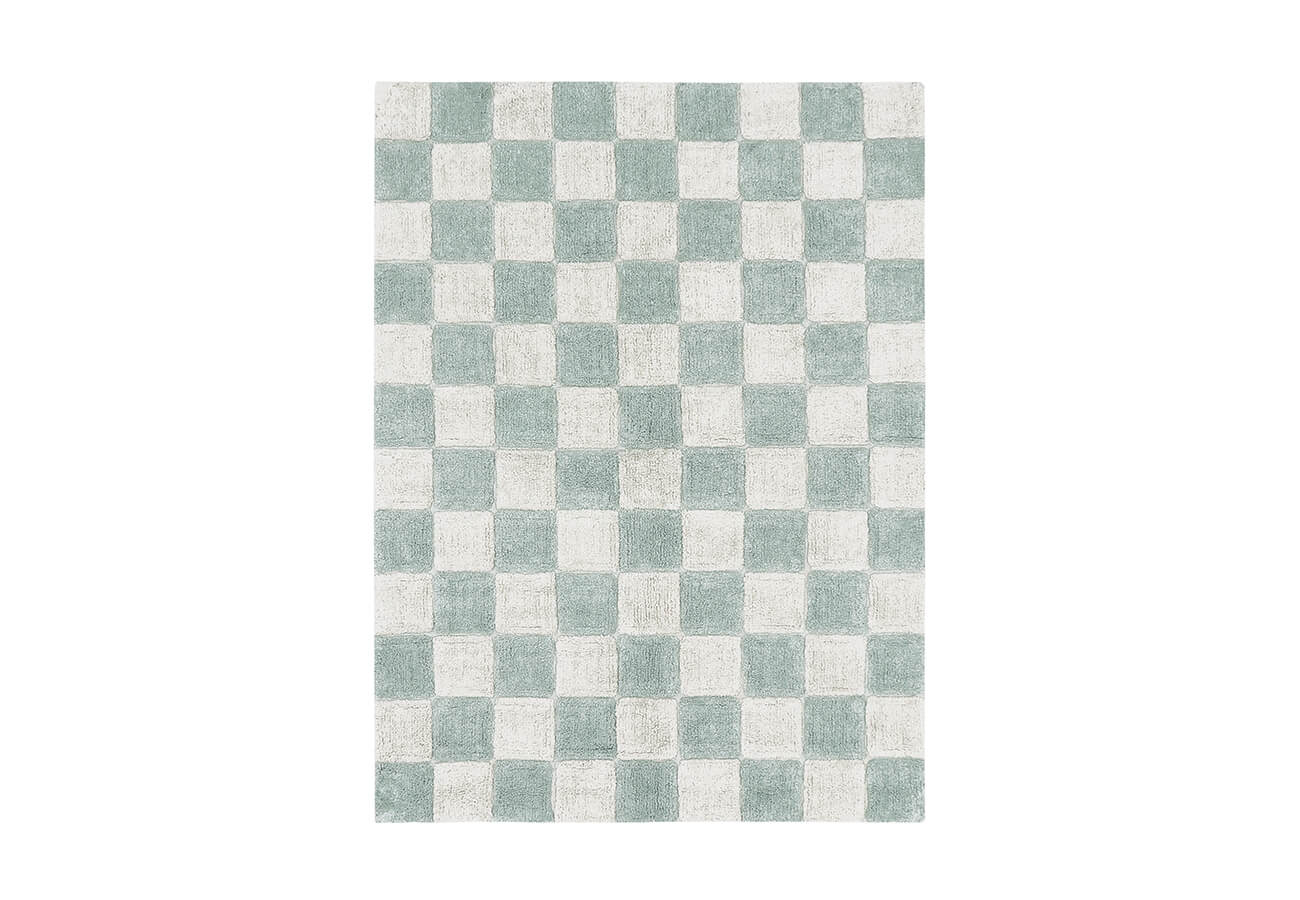 Pratelný kostkovaný koberec tilly 120 x 160 cm modrý