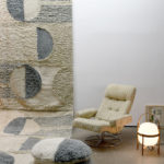 Vlněný koberec s ornamenty rays 170 x 240 cm modrý