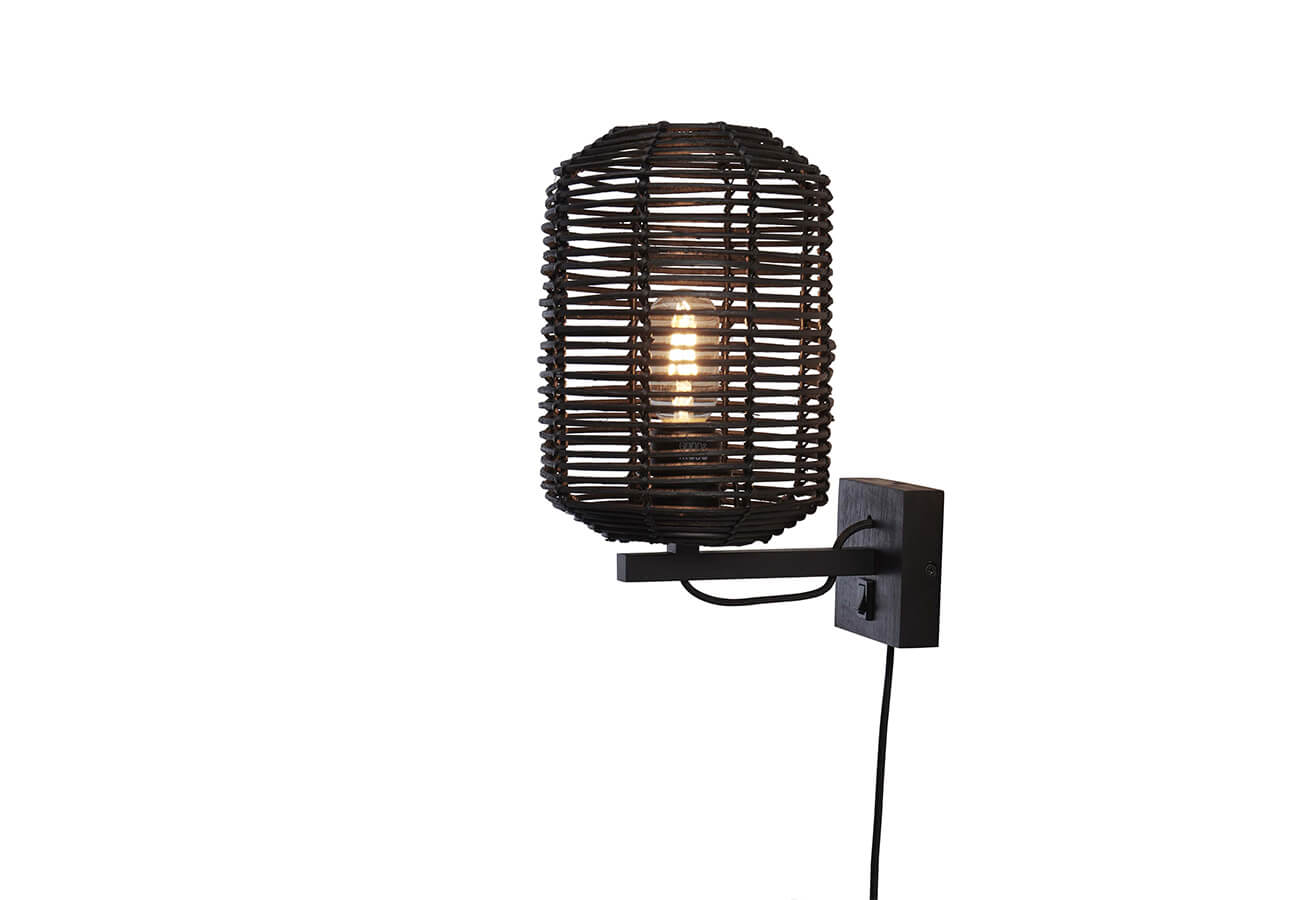 Nástěnná lampa tanami 25 cm černá